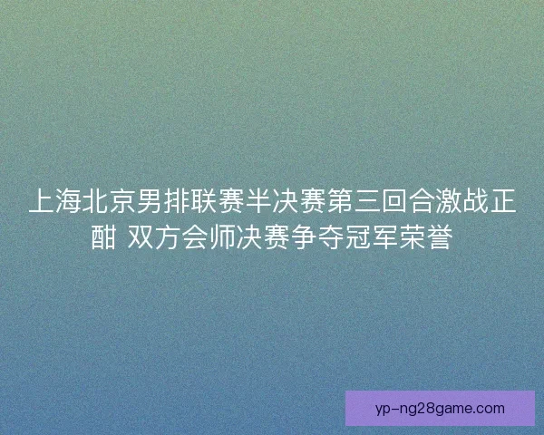 上海北京男排联赛半决赛第三回合激战正酣 双方会师决赛争夺冠军荣誉 上海北京男排联赛半决赛第三回合激战正酣 双方会师决赛争夺冠军荣誉