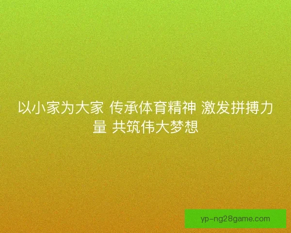 以小家为大家 传承体育精神 激发拼搏力量 共筑伟大梦想